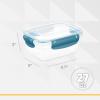 imageSuperio Plastic Food Storage Container with Airtight Lid 27 Oz BPA Free Leakproof Stackable Microwave Dishwasher and Freezer Safe RedBlue