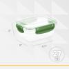 imageSuperio Plastic Food Storage Container with Airtight Lid 27 Oz BPA Free Leakproof Stackable Microwave Dishwasher and Freezer Safe RedGreen