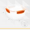 imageSuperio Plastic Food Storage Container with Airtight Lid 48 Oz BPA Free Leakproof Stackable Microwave Dishwasher and Freezer Safe RedOrange