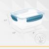 imageSuperio Plastic Food Storage Container with Airtight Lid 48 Oz BPA Free Leakproof Stackable Microwave Dishwasher and Freezer Safe YellowBlue