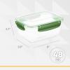 imageSuperio Plastic Food Storage Container with Airtight Lid 48 Oz BPA Free Leakproof Stackable Microwave Dishwasher and Freezer Safe YellowGreen
