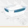 imageSuperio Plastic Food Storage Container with Airtight Lid 80 Oz BPA Free Leakproof Stackable Microwave Dishwasher and Freezer Safe BlueBlue