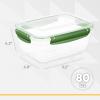 imageSuperio Plastic Food Storage Container with Airtight Lid 80 Oz BPA Free Leakproof Stackable Microwave Dishwasher and Freezer Safe BlueGreen