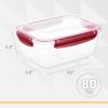 imageSuperio Plastic Food Storage Container with Airtight Lid 80 Oz BPA Free Leakproof Stackable Microwave Dishwasher and Freezer Safe BlueRed