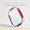 imageSuperio Plastic Food Storage Container with Airtight Lid 80 Oz BPA Free Leakproof Stackable Microwave Dishwasher and Freezer Safe BlueRed