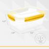 imageSuperio Plastic Food Storage Container with Airtight Lid 80 Oz BPA Free Leakproof Stackable Microwave Dishwasher and Freezer Safe BlueYellow