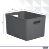 imageSuperio Ribbed Collection  Decorative Plastic Bathroom Accessories Set Grey Set of 6 Soap Dish Liquid Soap Dispenser Toothbrush Holder Organizer Bin Vanity Tray Toilet Brush  Bath Decor