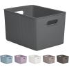 imageSuperio Ribbed Collection  Decorative Plastic Bathroom Accessories Set Grey Set of 6 Soap Dish Liquid Soap Dispenser Toothbrush Holder Organizer Bin Vanity Tray Toilet Brush  Bath Decor