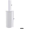imageSuperio Ribbed Collection  Decorative Plastic Bathroom Accessories Set White Smoke Set of 6 Soap Dish Soap Dispenser Toothbrush Holder Organizer Bin Vanity Tray Toilet Brush  Bath Decor