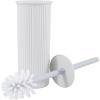 imageSuperio Ribbed Collection  Decorative Plastic Bathroom Accessories Set White Smoke Set of 6 Soap Dish Soap Dispenser Toothbrush Holder Organizer Bin Vanity Tray Toilet Brush  Bath Decor