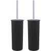imageSuperio Ribbed Collection  Decorative Plastic Toilet Bowl Brush and Holder Set Brown 1 Pack Cleaner Scrubber for BathroomBrown