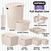 imageSuperio Ribbed Collection  Decorative Plastic Toilet Bowl Brush and Holder Set Brown 1 Pack Cleaner Scrubber for BathroomEco Friendly
