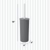 imageSuperio Ribbed Collection  Decorative Plastic Toilet Bowl Brush and Holder Set Brown 1 Pack Cleaner Scrubber for BathroomGray