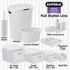 imageSuperio Ribbed Collection  Decorative Plastic Toilet Bowl Brush and Holder Set Brown 1 Pack Cleaner Scrubber for BathroomSmoke White