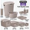 imageSuperio Ribbed Collection  Decorative Plastic Toilet Bowl Brush and Holder Set Brown 1 Pack Cleaner Scrubber for BathroomTaupe