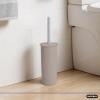 imageSuperio Ribbed Collection  Decorative Plastic Toilet Bowl Brush and Holder Set Brown 1 Pack Cleaner Scrubber for BathroomTaupe