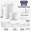 imageSuperio Ribbed Collection  Decorative Plastic Toilet Bowl Brush and Holder Set Brown 1 Pack Cleaner Scrubber for BathroomWhite