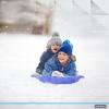 imageSuperio Round Snow Saucer Sled 24quot Plastic Disc Sled for Kids and Adults Heavy Duty Sled with Handles for Downhill Sledding Winter Outdoor SportsBlue