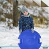 imageSuperio Round Snow Saucer Sled 24quot Plastic Disc Sled for Kids and Adults Heavy Duty Sled with Handles for Downhill Sledding Winter Outdoor SportsBlueGreen