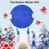 imageSuperio Round Snow Saucer Sled 24quot Plastic Disc Sled for Kids and Adults Heavy Duty Sled with Handles for Downhill Sledding Winter Outdoor SportsBlueGreen