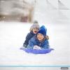 imageSuperio Round Snow Saucer Sled 24quot Plastic Disc Sled for Kids and Adults Heavy Duty Sled with Handles for Downhill Sledding Winter Outdoor SportsBlue