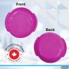 imageSuperio Round Snow Saucer Sled 24quot Plastic Disc Sled for Kids and Adults Heavy Duty Sled with Handles for Downhill Sledding Winter Outdoor SportsFuchsia