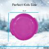 imageSuperio Round Snow Saucer Sled 24quot Plastic Disc Sled for Kids and Adults Heavy Duty Sled with Handles for Downhill Sledding Winter Outdoor SportsFuchsia