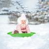 imageSuperio Round Snow Saucer Sled 24quot Plastic Disc Sled for Kids and Adults Heavy Duty Sled with Handles for Downhill Sledding Winter Outdoor SportsGreen