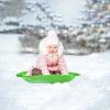 imageSuperio Round Snow Saucer Sled 24quot Plastic Disc Sled for Kids and Adults Heavy Duty Sled with Handles for Downhill Sledding Winter Outdoor SportsGreen