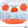 imageSuperio Round Snow Saucer Sled 24quot Plastic Disc Sled for Kids and Adults Heavy Duty Sled with Handles for Downhill Sledding Winter Outdoor SportsOrange