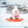 imageSuperio Round Snow Saucer Sled 24quot Plastic Disc Sled for Kids and Adults Heavy Duty Sled with Handles for Downhill Sledding Winter Outdoor SportsOrange
