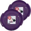 imageSuperio Round Snow Saucer Sled 24quot Plastic Disc Sled for Kids and Adults Heavy Duty Sled with Handles for Downhill Sledding Winter Outdoor SportsPurple
