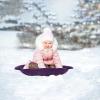 imageSuperio Round Snow Saucer Sled 24quot Plastic Disc Sled for Kids and Adults Heavy Duty Sled with Handles for Downhill Sledding Winter Outdoor SportsPurple