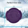 imageSuperio Round Snow Saucer Sled 24quot Plastic Disc Sled for Kids and Adults Heavy Duty Sled with Handles for Downhill Sledding Winter Outdoor SportsPurple