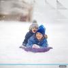 imageSuperio Round Snow Saucer Sled 24quot Plastic Disc Sled for Kids and Adults Heavy Duty Sled with Handles for Downhill Sledding Winter Outdoor SportsPurple