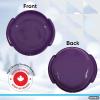 imageSuperio Round Snow Saucer Sled 24quot Plastic Disc Sled for Kids and Adults Heavy Duty Sled with Handles for Downhill Sledding Winter Outdoor SportsPurple