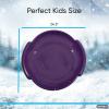 imageSuperio Round Snow Saucer Sled 24quot Plastic Disc Sled for Kids and Adults Heavy Duty Sled with Handles for Downhill Sledding Winter Outdoor SportsPurple