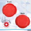 imageSuperio Round Snow Saucer Sled 24quot Plastic Disc Sled for Kids and Adults Heavy Duty Sled with Handles for Downhill Sledding Winter Outdoor SportsRed