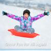 imageSuperio Round Snow Saucer Sled 24quot Plastic Disc Sled for Kids and Adults Heavy Duty Sled with Handles for Downhill Sledding Winter Outdoor SportsRed