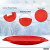 imageSuperio Round Snow Saucer Sled 24quot Plastic Disc Sled for Kids and Adults Heavy Duty Sled with Handles for Downhill Sledding Winter Outdoor SportsRedGreenFuchsia