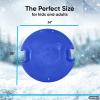 imageSuperio Round Snow Saucer Sleds Plastic Disc Sleds for Kids and Adults Heavy Duty Sled Discs with Handles for Downhill Sledding Winter Outdoor Sports RedBlue 26quot