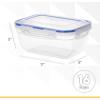 imageSuperio Sealed Food Storage Container 42 Qt Airtight Leak Proof Meal Prep Containers Rectangle Shape Microwave and freezer safe BPAfree Plastic 1 42 Quart17 Cup 4 Pack