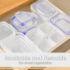 imageSuperio Sealed Plastic Food Storage Container  Airtight Leakproof Meal Prep Containers with Easy Snap Lid Microwave and Freezer Safe Square 6