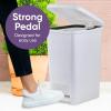 imageSuperio Slim Step On Pedal Plastic Trash Can Waste Bin for Under Desk Office Bedroom Bathroom Kitchen 25 gal White Smoke105 Gallon