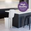 imageSuperio Slim Step On Pedal Plastic Trash Can Waste Bin for Under Desk Office Bedroom Bathroom Kitchen 25 gal White Smoke105 Gallon