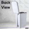 imageSuperio Slim Step On Pedal Plastic Trash Can Waste Bin for Under Desk Office Bedroom Bathroom Kitchen 25 gal White Smoke16 Gallon