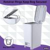 imageSuperio Slim Step On Pedal Plastic Trash Can Waste Bin for Under Desk Office Bedroom Bathroom Kitchen 25 gal White Smoke16 Gallon