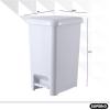 imageSuperio Slim Step On Pedal Plastic Trash Can Waste Bin for Under Desk Office Bedroom Bathroom Kitchen 25 gal White Smoke16 Gallon