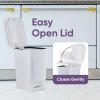 imageSuperio Slim Step On Pedal Plastic Trash Can Waste Bin for Under Desk Office Bedroom Bathroom Kitchen 25 gal White Smoke25 Gallon