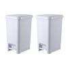imageSuperio Slim Step On Pedal Plastic Trash Can Waste Bin for Under Desk Office Bedroom Bathroom Kitchen 25 gal White Smoke25 Gallon
